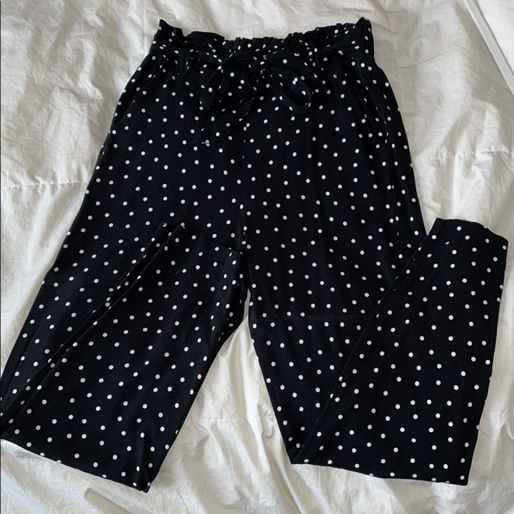Polka Dot Paper bag Waist Pant